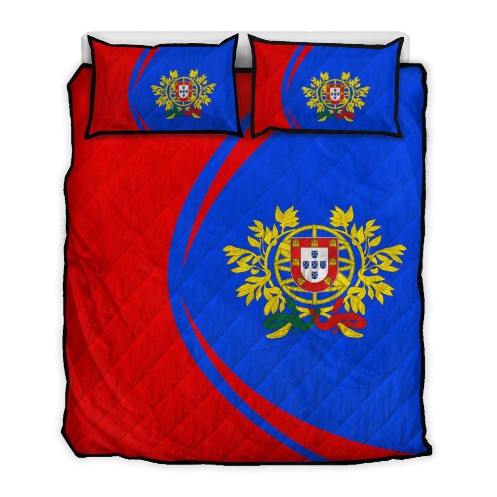 Portugal Flag Coat Of Arms Quilt Bed Set Circle RLT7 - Wonder Print Shop