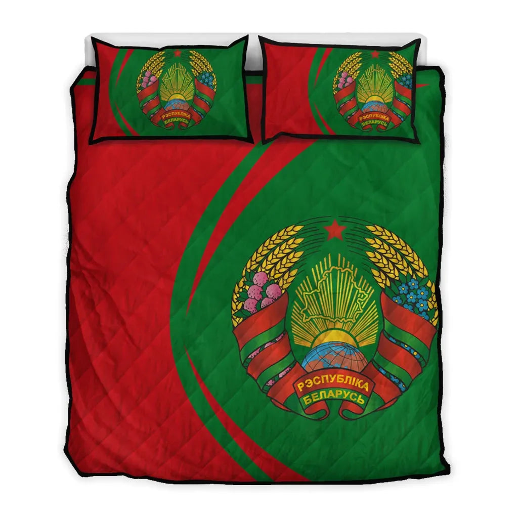 Belarus Flag Coat Of Arms Quilt Bed Set Circle RLT6 - Wonder Print Shop