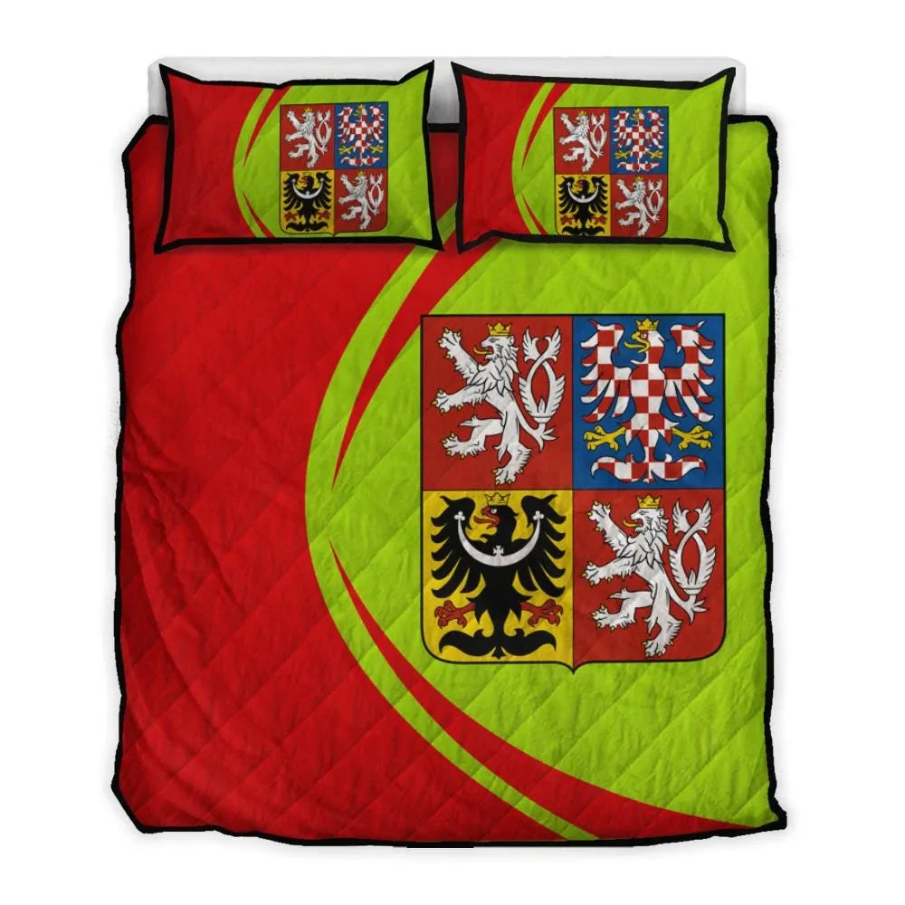 Czech Republic Flag Coat Ofrms Quilt Bed Set Circle RLT13 - Wonder Print Shop