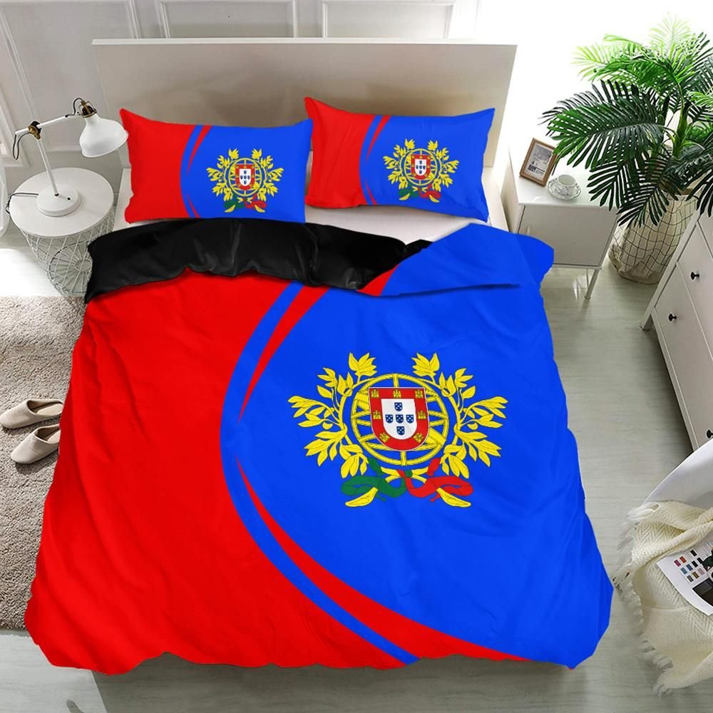 Portugal Flag Coat Of Arms Bedding Set Circle RLT7 - Wonder Print Shop