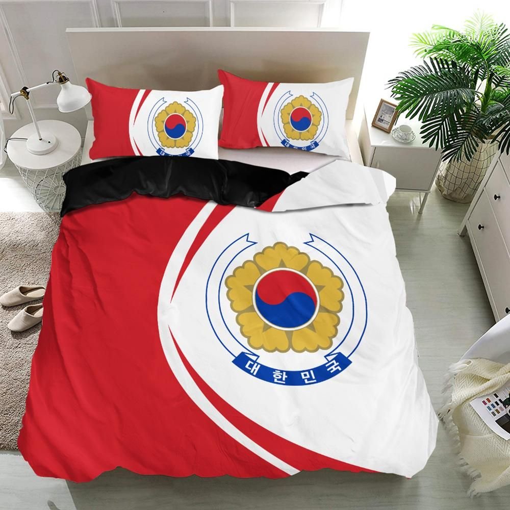 south-korea-flag-coat-of-arms-bedding-set-circle