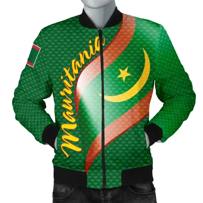 Mauritania Men's Bomber Jacket Mauritania Flag and Coat Of Arms RLT12 - Wonder Print Shop