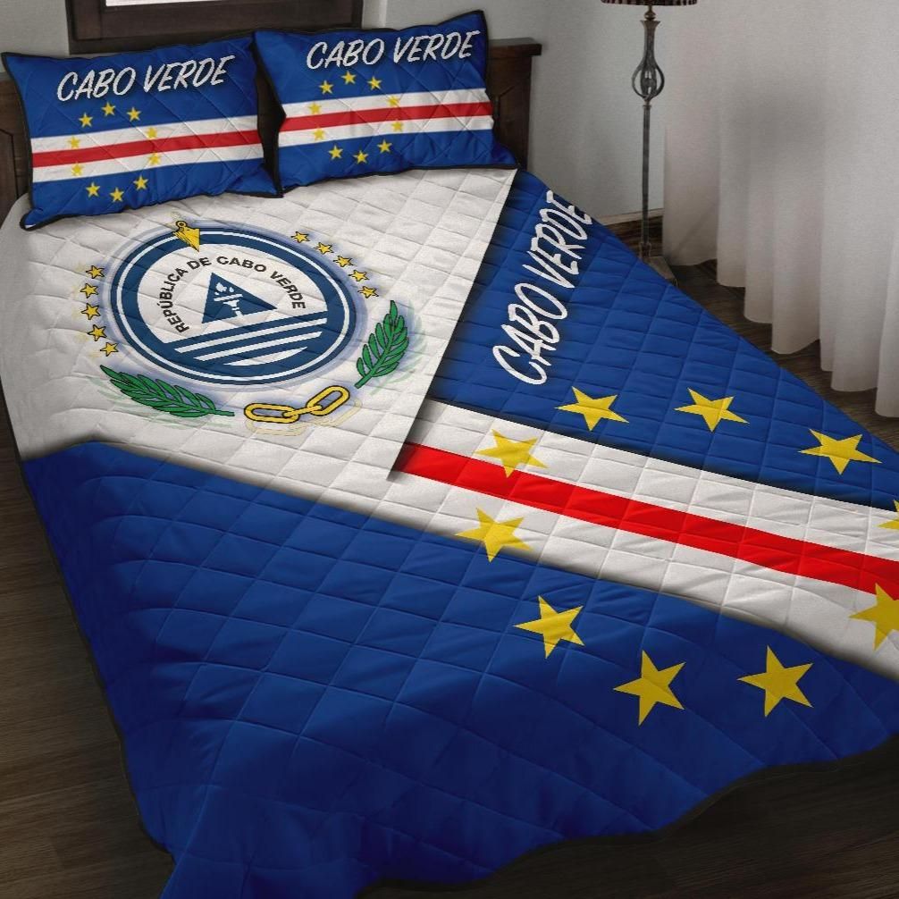 Cabo Verde Quilt Bed Set - Cabo Verde Flag And Coat Of Arms RLT7 - Wonder Print Shop