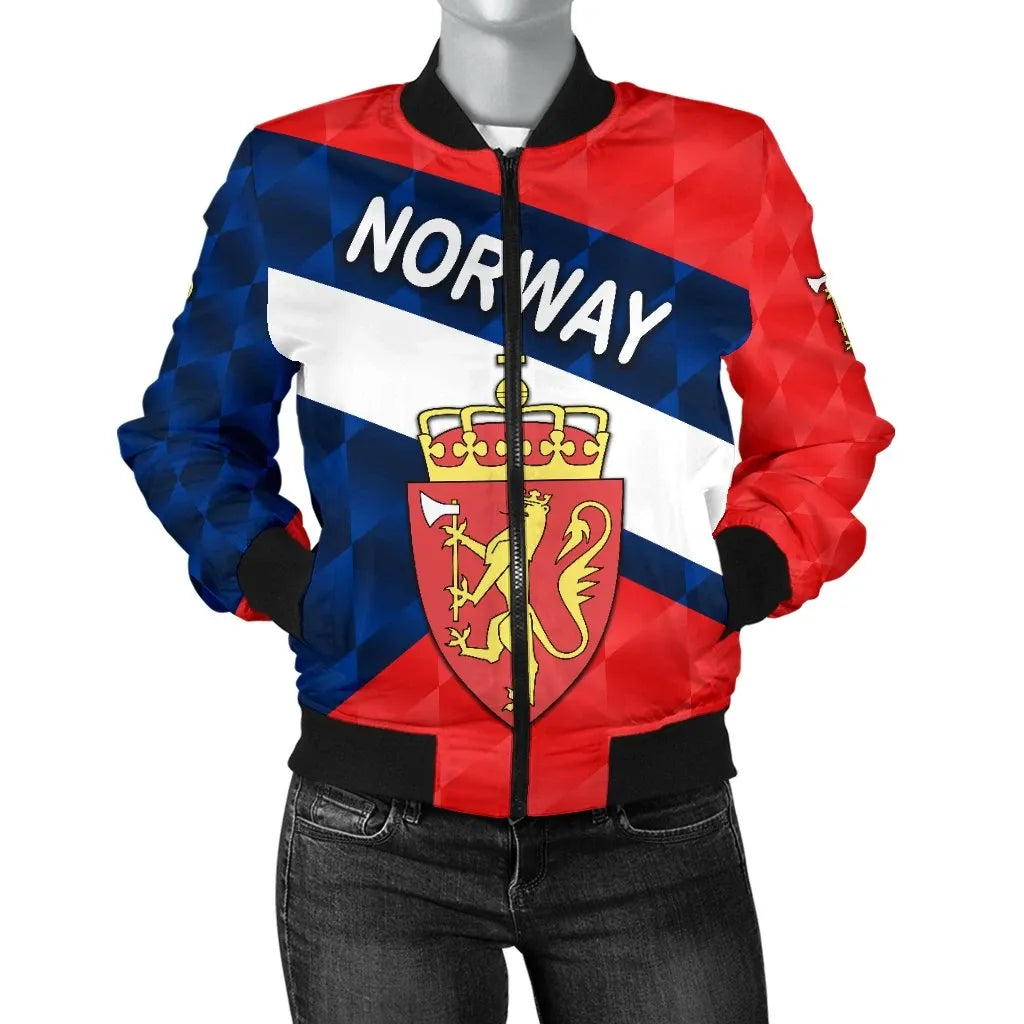 Norway Women Bomber Jacket Sporty Style RLT7 - Wonder Print Shop