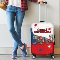 Czech Republic luggage cover for rolling suitcase, lion coat of arms design