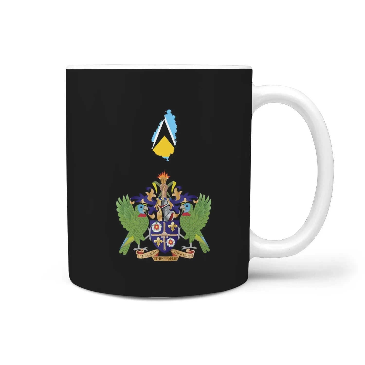 saint-lucia-mug-coat-of-arm-map