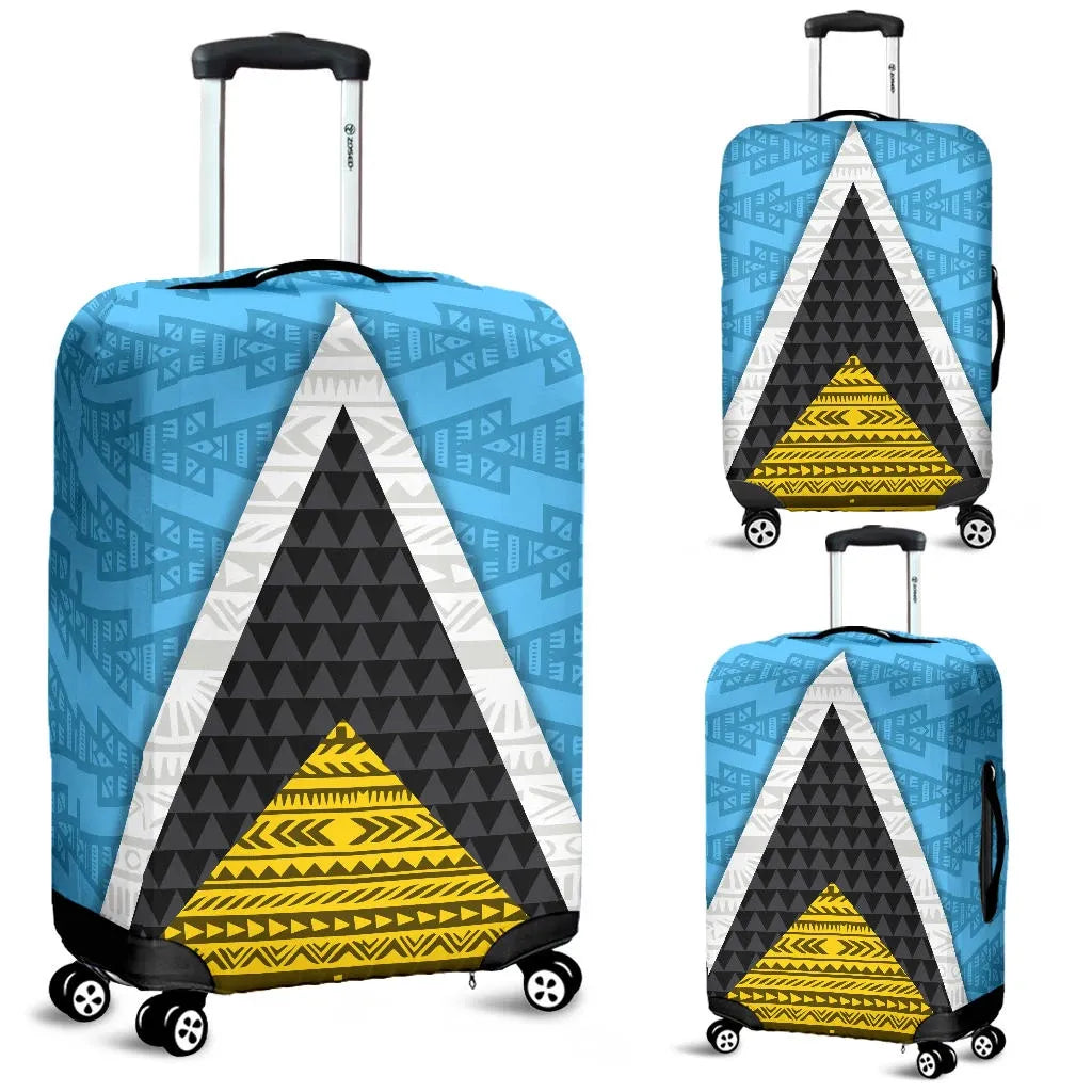 Saint Lucia Flag luggagecover Triangle Cerulean Blue RLT6 - Wonder Print Shop