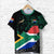 South Africa T Shirt Map Flag Springbok RLT8 - Wonder Print Shop