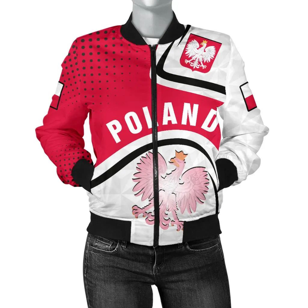 Polska Poland Women's Bomber Jacket Poland Coat Of Arms RLT7 - Wonder Print Shop