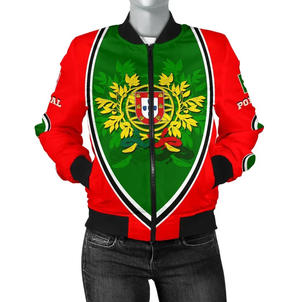 Portugal Women's Bomber Jacket Portugal Coat Of Arms RLT7 - Wonder Print Shop