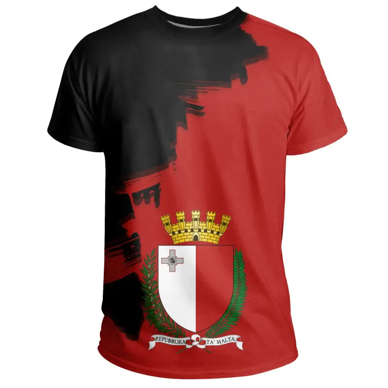 Malta Coat Of Arms Unique T Shirt Scratch Style RLT12 - Wonder Print Shop