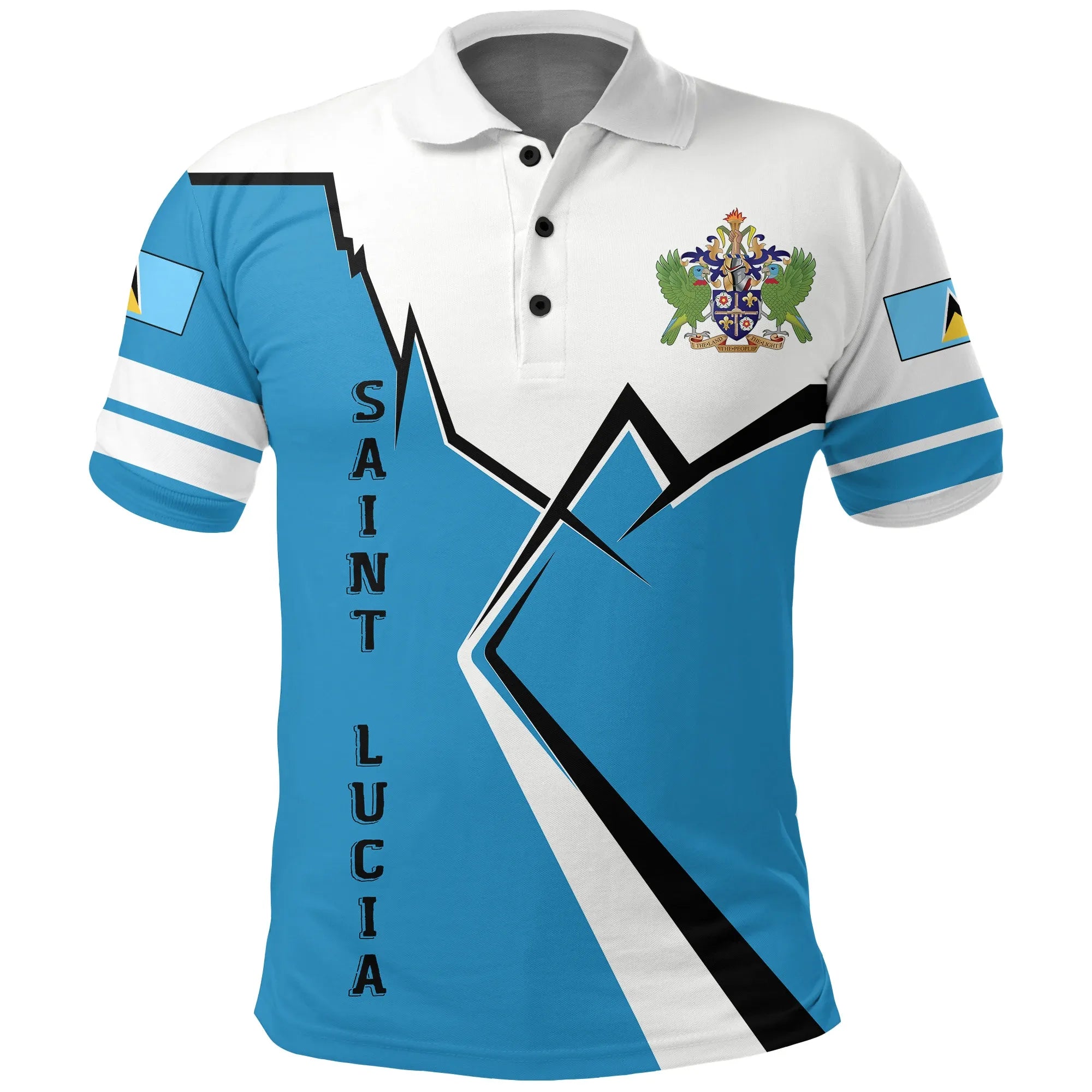 Saint Lucia Polo Shirt Lightning RLT6 - Wonder Print Shop