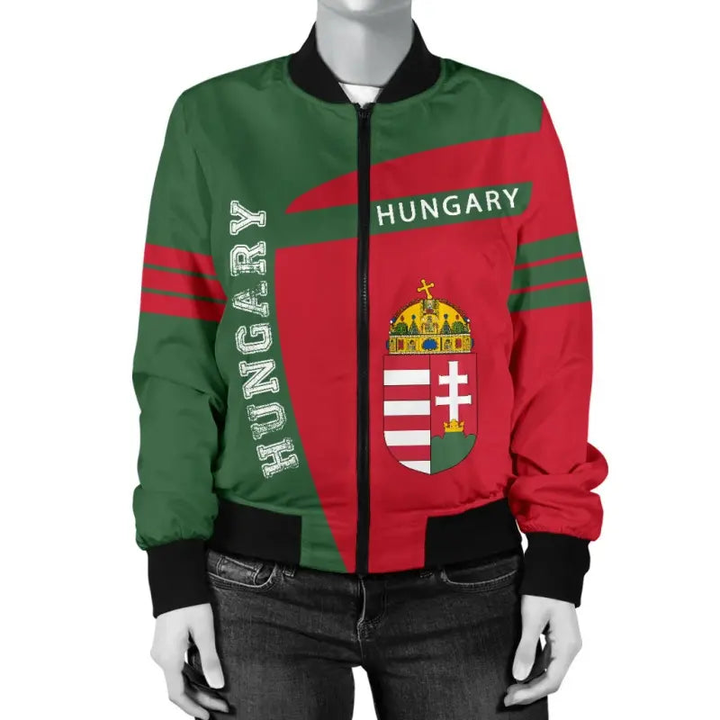 Hungary Sport Women Bomber Jacket - Premium Style RLT8 - Wonder Print Shop