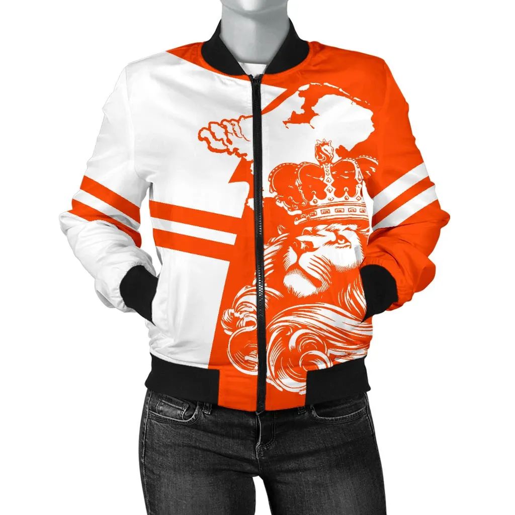 Netherlands Lion Women's Bomber Jacket RLT7 - Wonder Print Shop