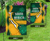 South Africa double-sided flag showing Side 1 and Side 2 springbok graphics