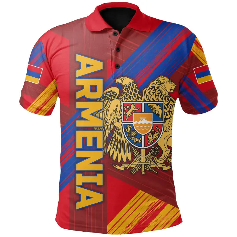 Armenian Polo Shirt Flag Grunge Style RLT8 - Wonder Print Shop