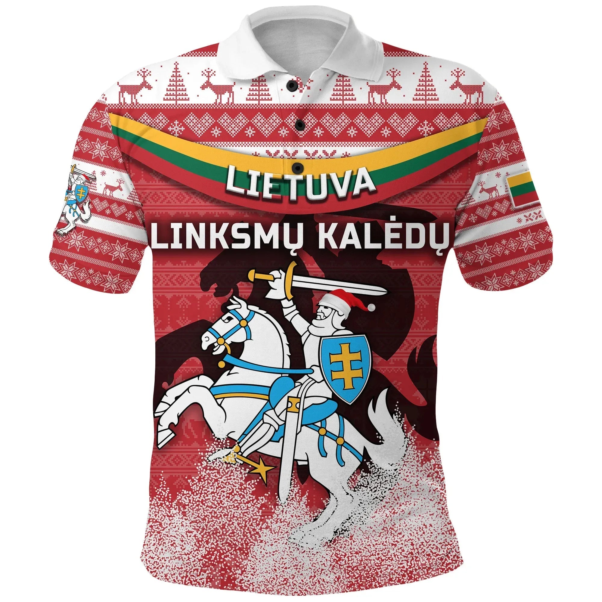 lithuania-christmas-polo-shirt-simple-vibes-version-red