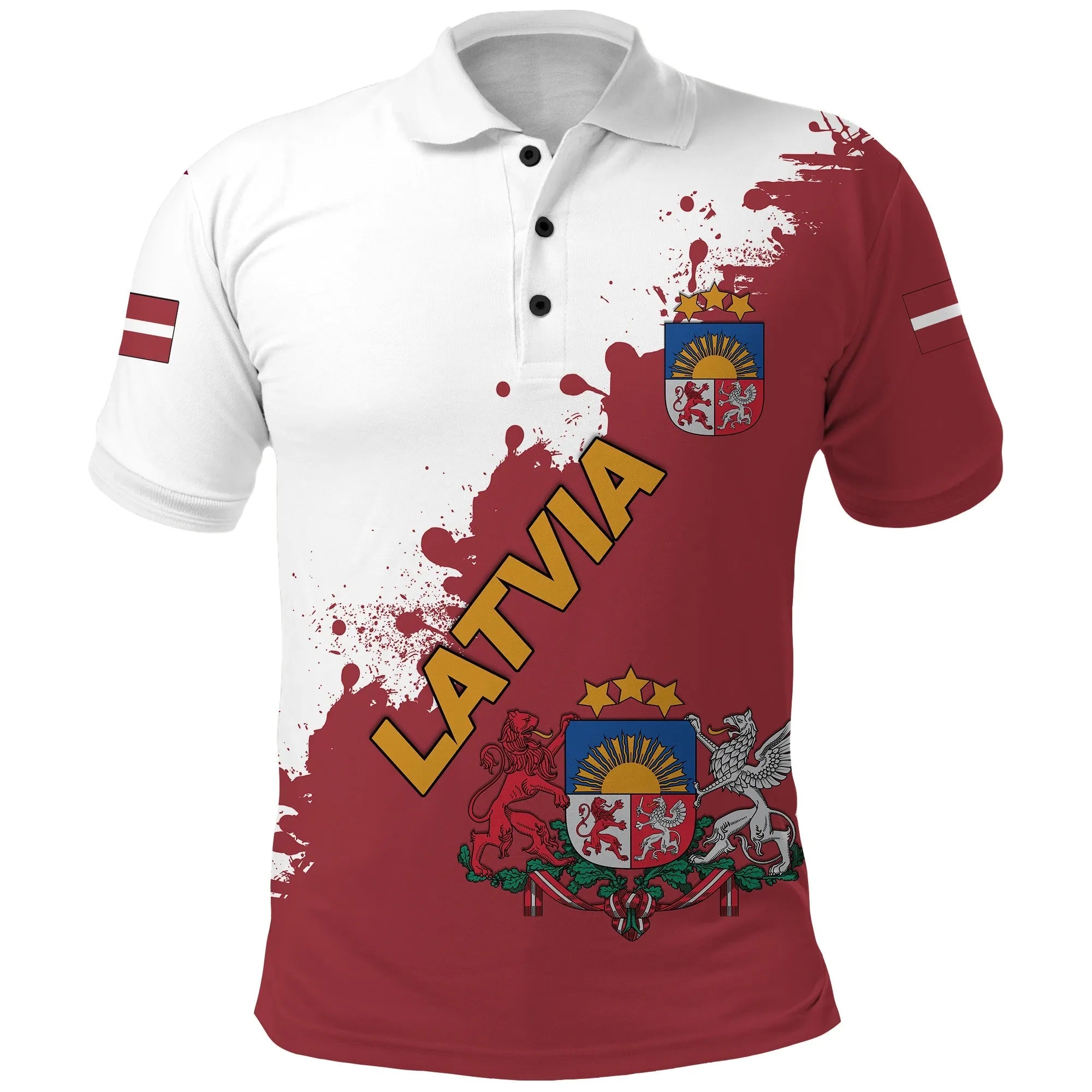 Latvia Polo Shirt Smudge Version RLT6 - Wonder Print Shop