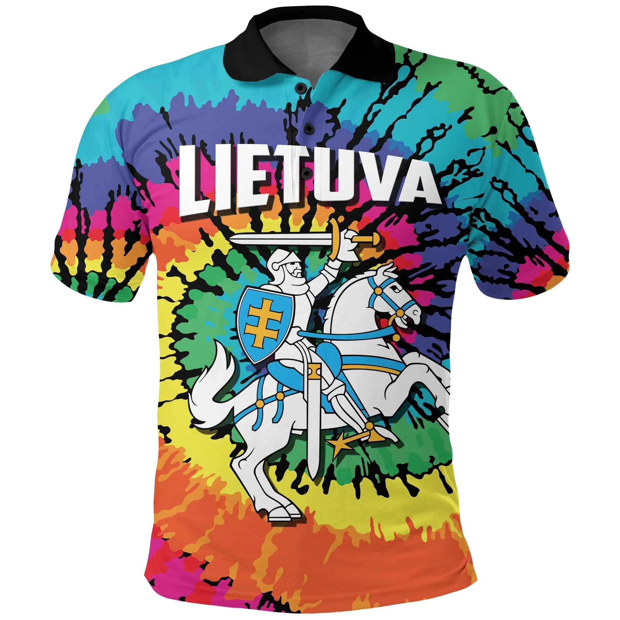 Lithuania Polo Shirt Tie Dye RLT6 - Wonder Print Shop