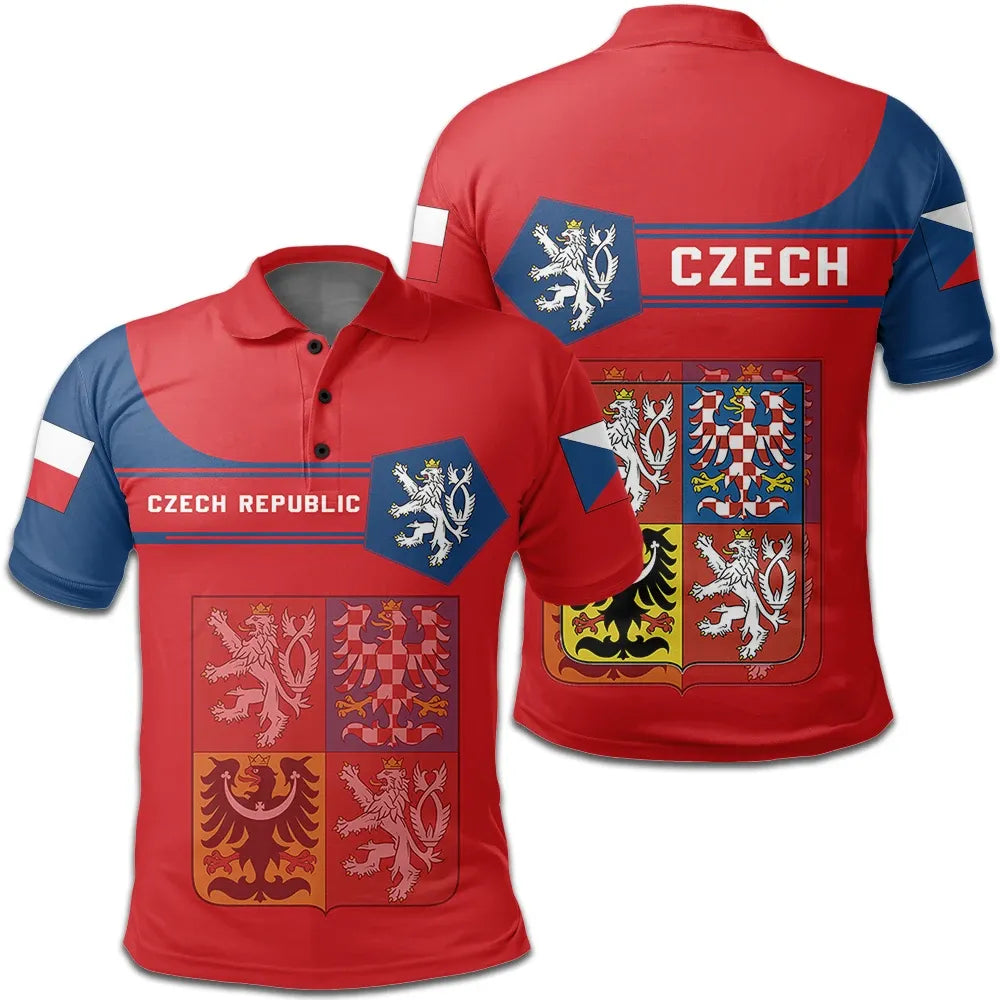 Czech Republic Coat Ofrms Polo Shirt Simple Style RLT13 - Wonder Print Shop