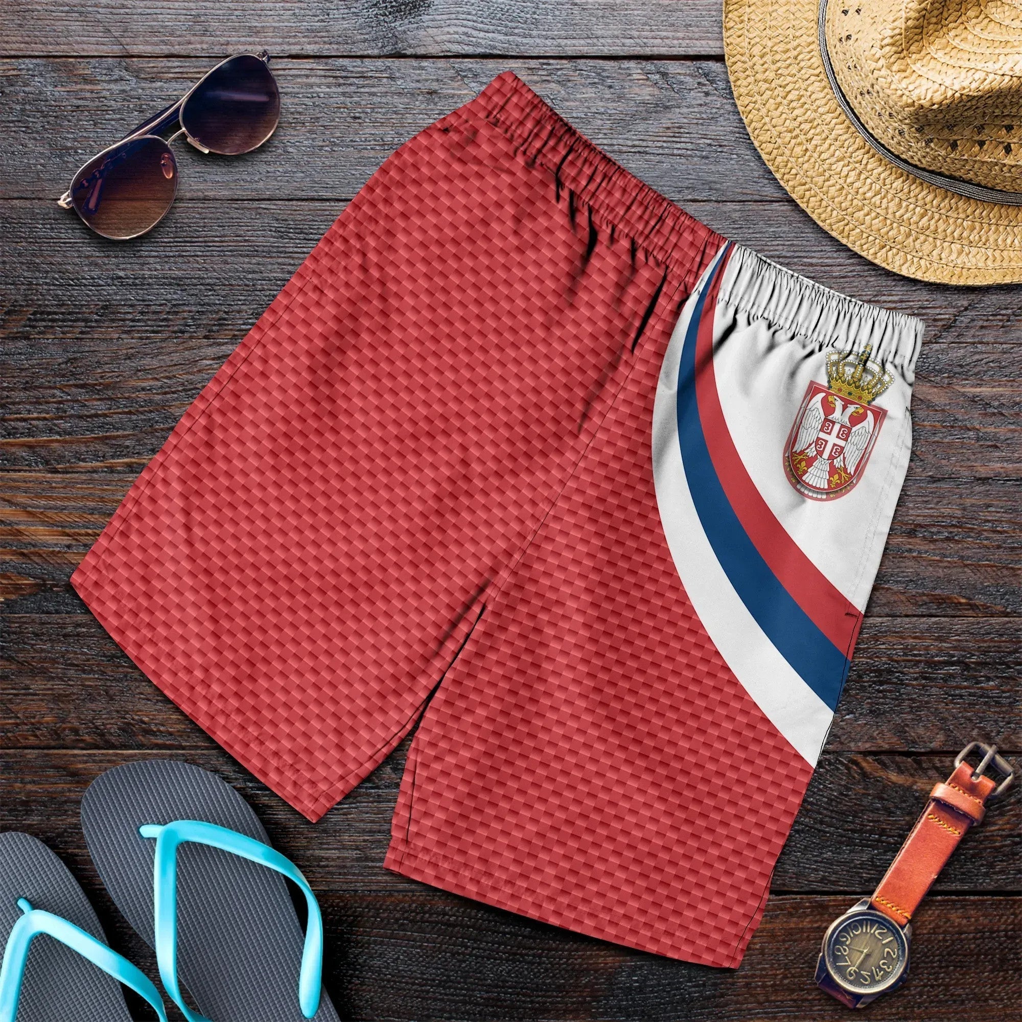 serbia-mens-shorts-serbia-flag-red