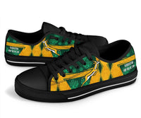 South Africa low-top shoes, black sole; front view with springbok logo and 'SOUTH AFRICA'