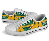 South Africa low-top shoes, white sole; front view with springbok logo and 'SOUTH AFRICA'
