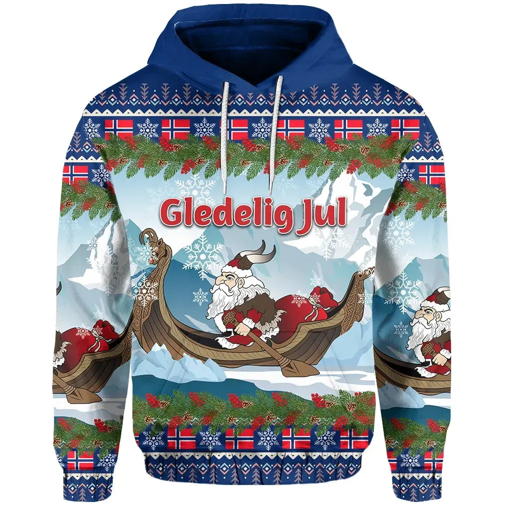 Norway Hoodie Santa Viking Is Coming RLT7 - Wonder Print Shop