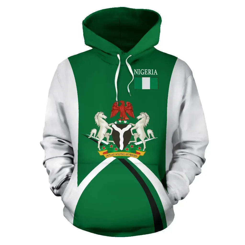 Nigeria Hoodie Coat Of Arms Sports Style 02 RLT8 - Wonder Print Shop