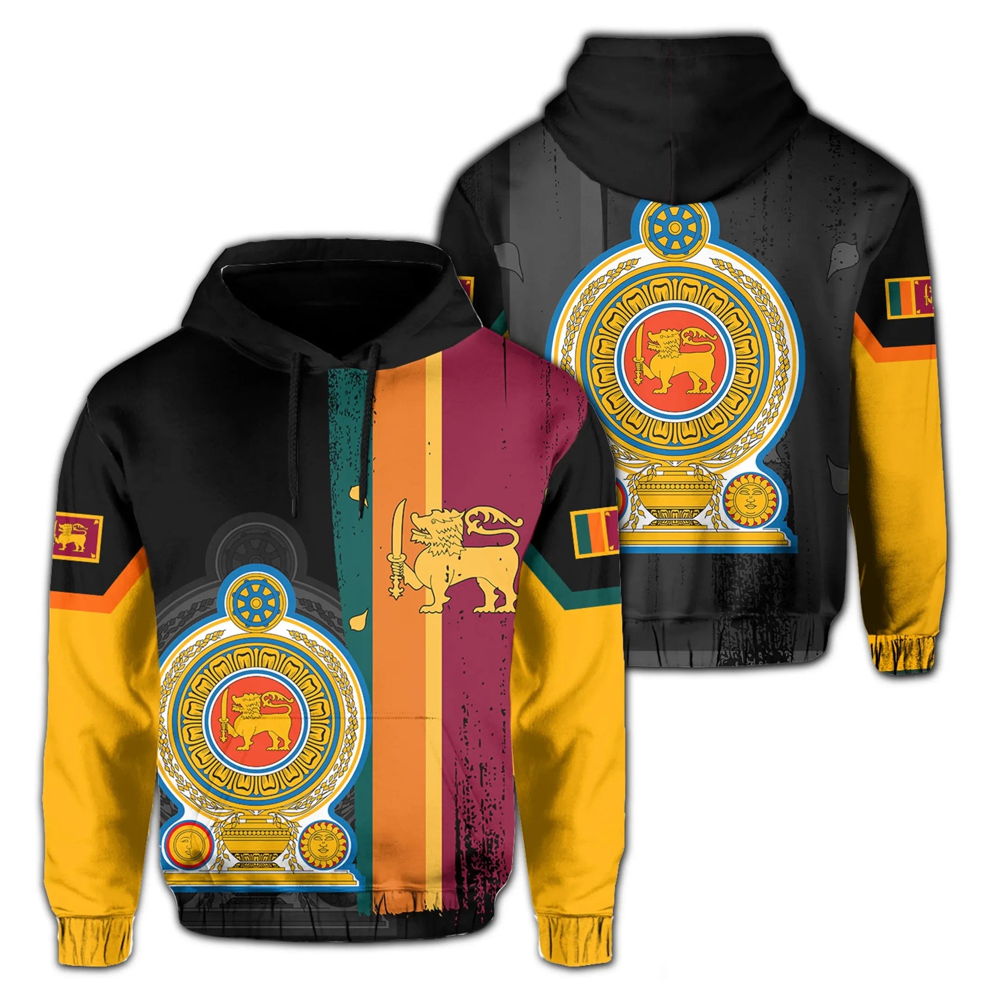 Sri Lanka Coat Of Arm Flag Hoodie RLT7 - Wonder Print Shop