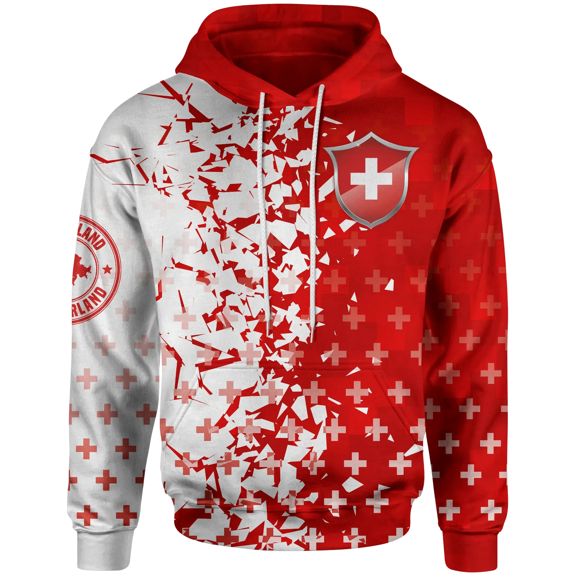 Switzerland Hoodie Swiss Shield RLT13 - Wonder Print Shop