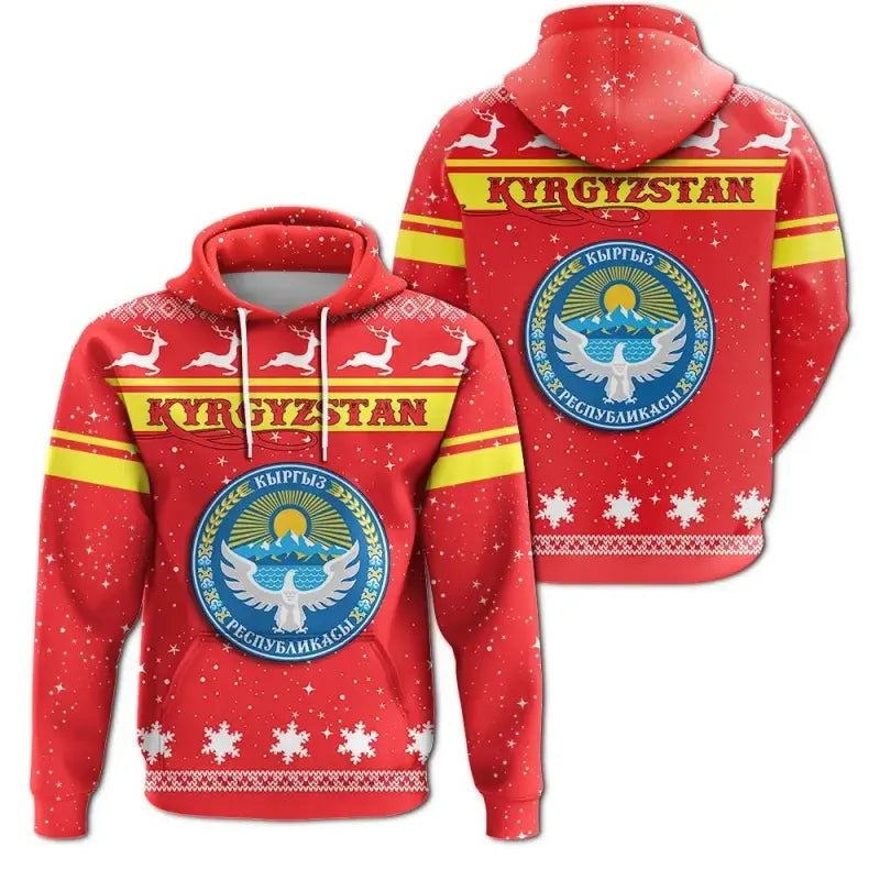 Christmas Kyrgyzstan Hoodie Coat Of Arms RLT8 - Wonder Print Shop