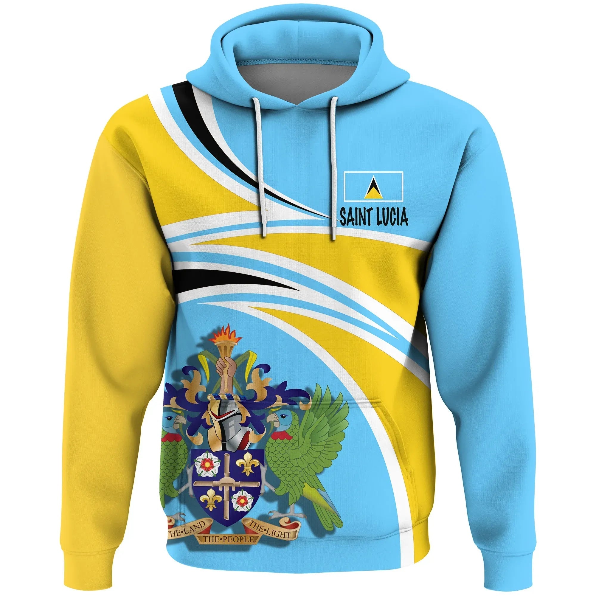 Saint Lucia Hoodie N Flag RLT6 - Wonder Print Shop