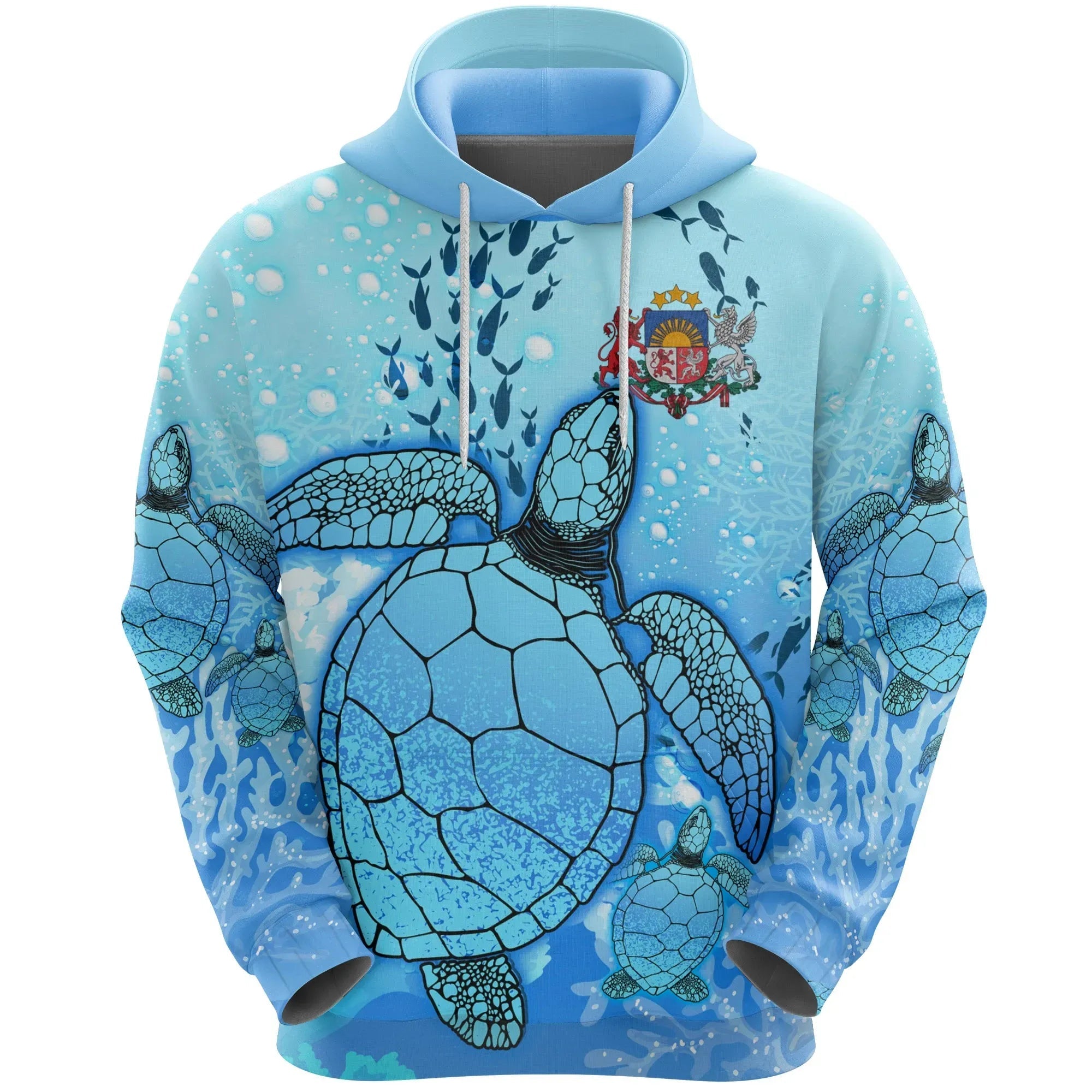 Latvia Hoodie Ocean Life RLT6 - Wonder Print Shop