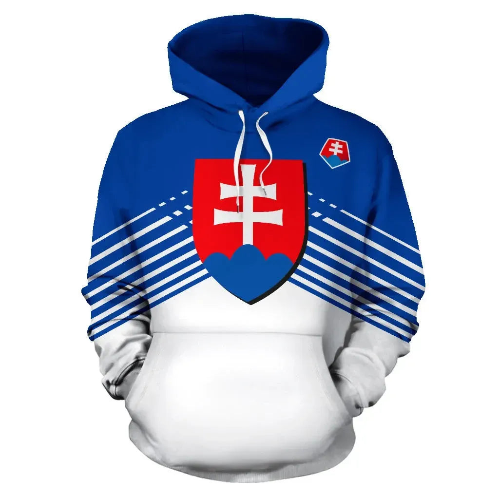 Slovakia Sport Flag Hoodie Stripes Style 01 RLT13 - Wonder Print Shop