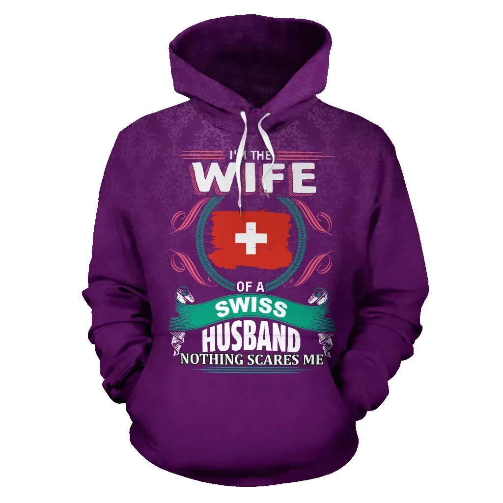 Switzerland The Wife Of A Swiss Husband Hoodie RLT13 - Wonder Print Shop