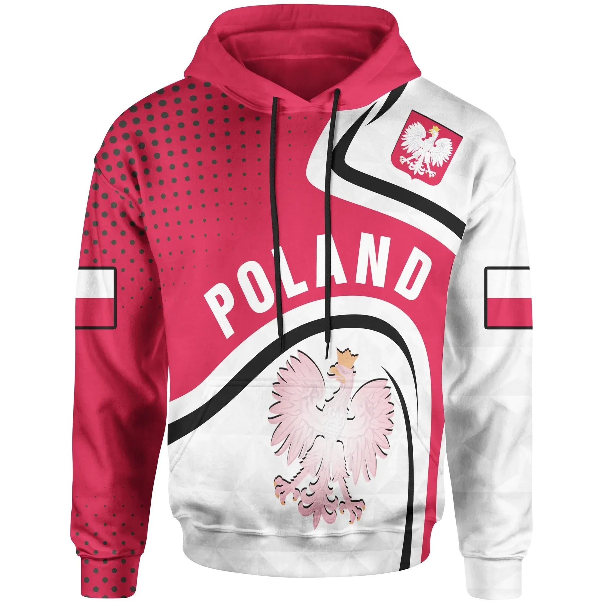 Polska Poland Hoodie Poland Coat Of Arms RLT7 - Wonder Print Shop