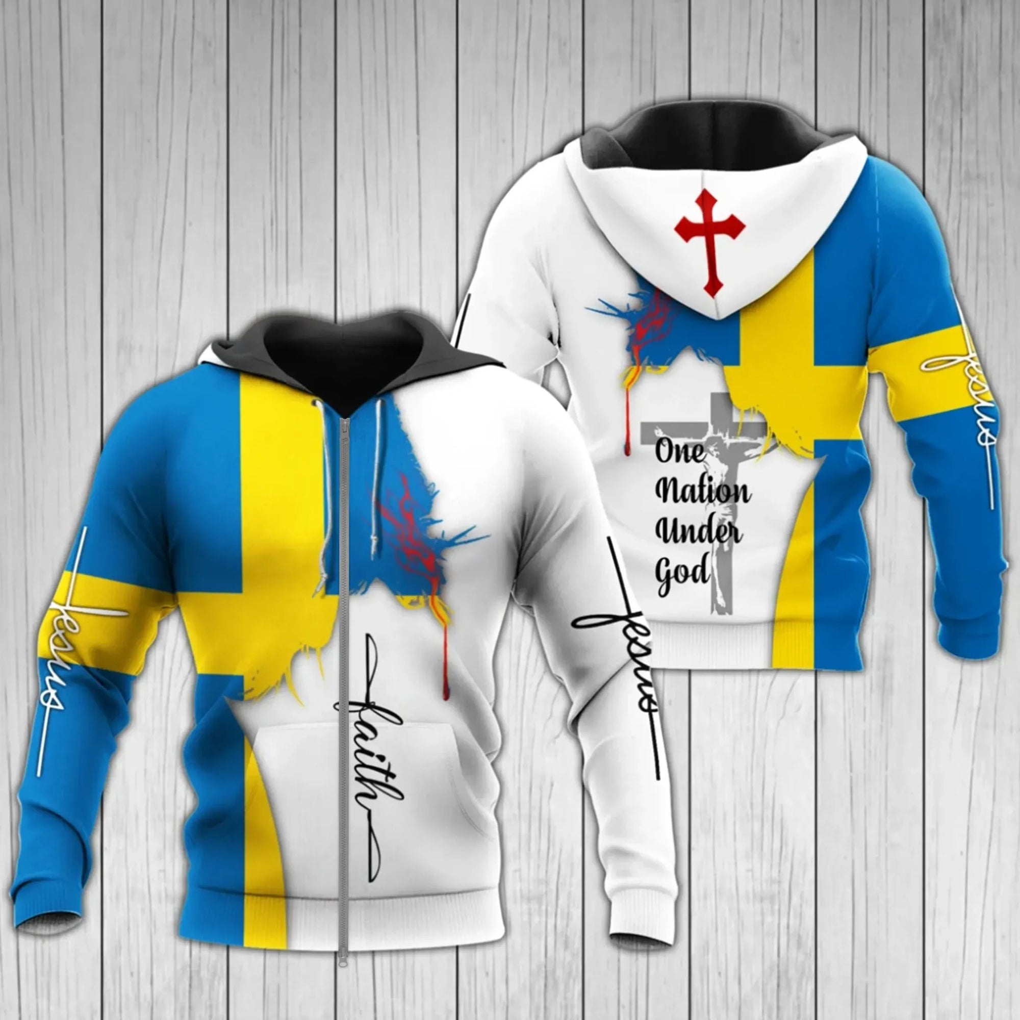 (Sverige) Jesus Sweden Faith 3D Hoodie RLT7 - Wonder Print Shop