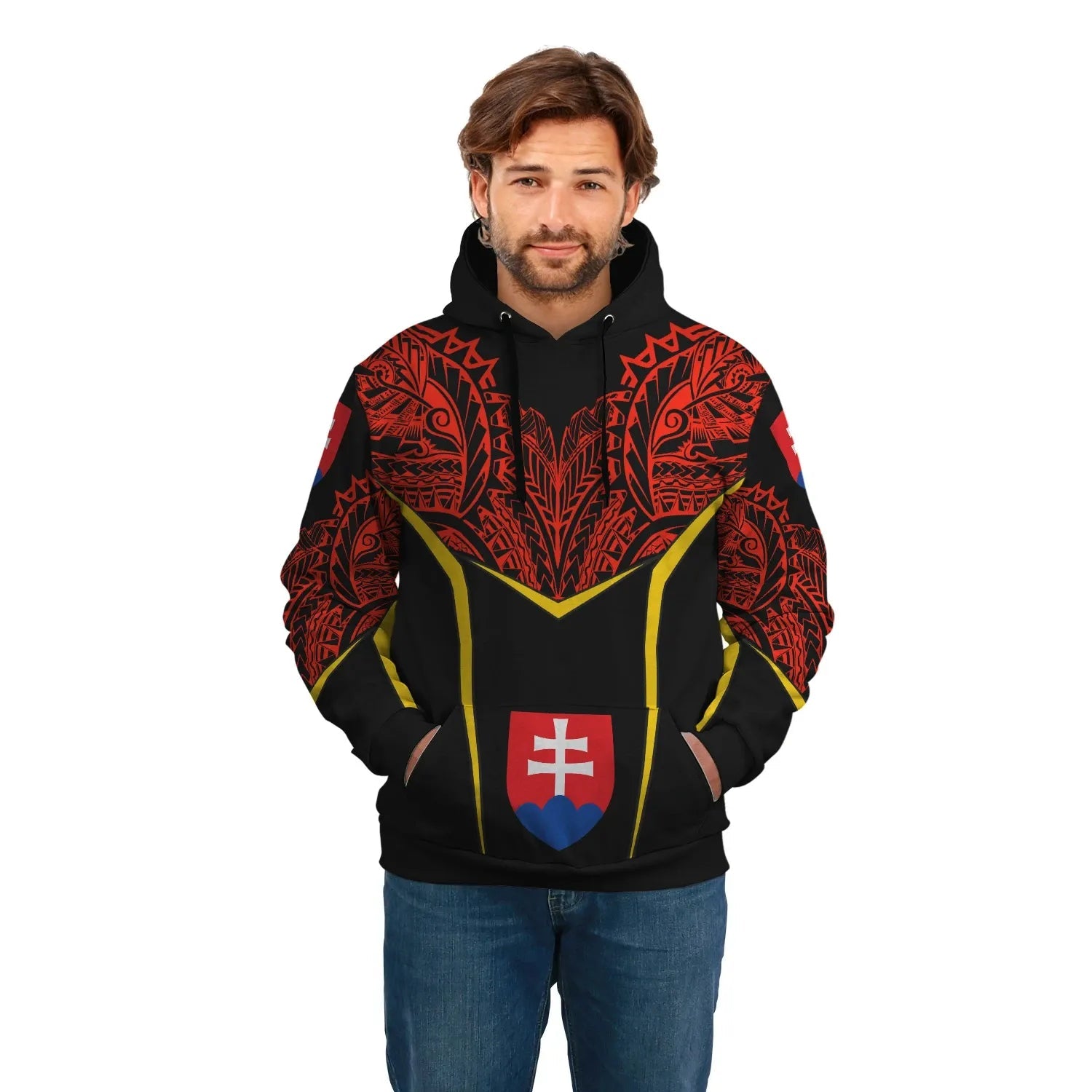 Slovakia Unisex Hoodie Tribal Style RLT13 - Wonder Print Shop