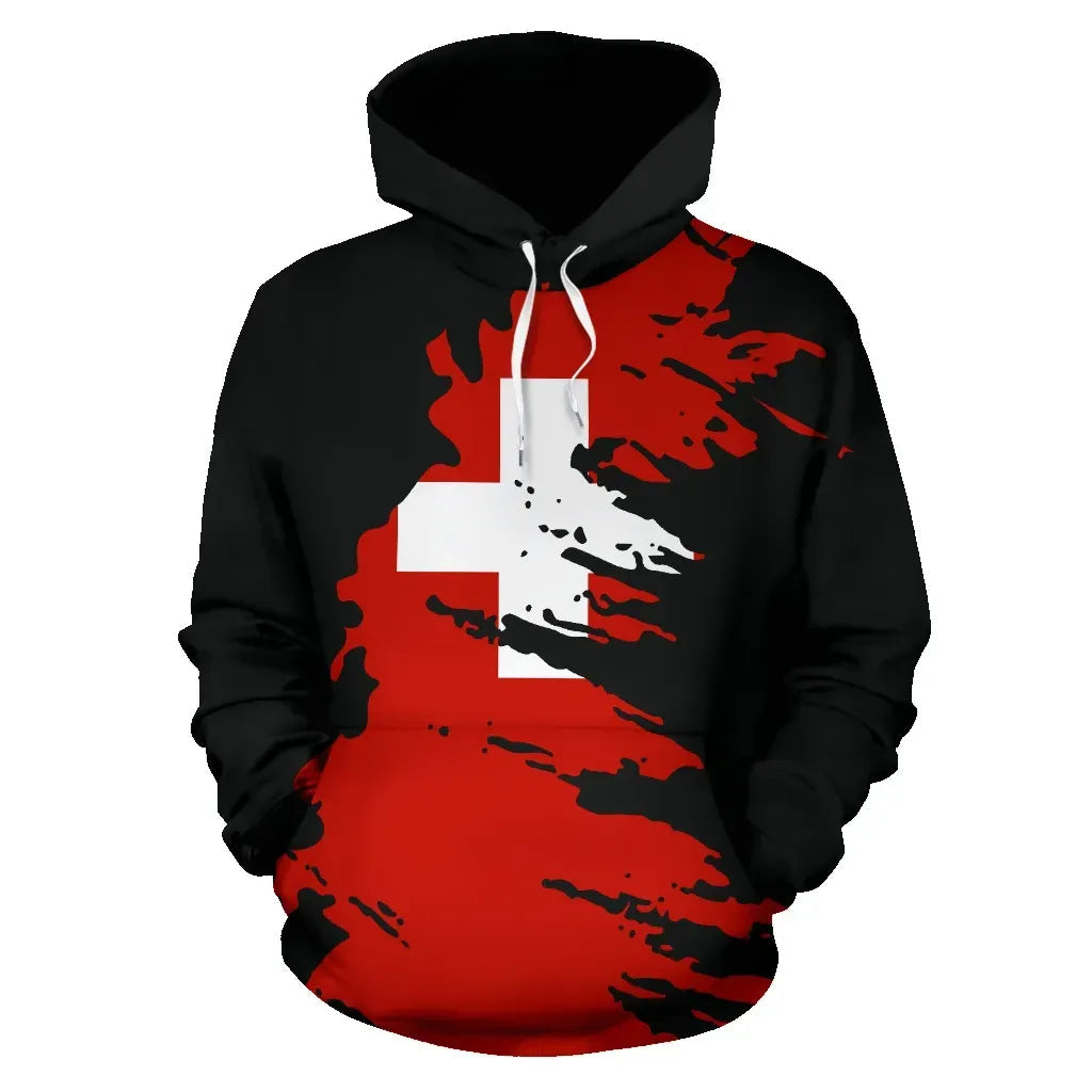 Switzerland Flag Painting Hoodie RLT13 - Wonder Print Shop