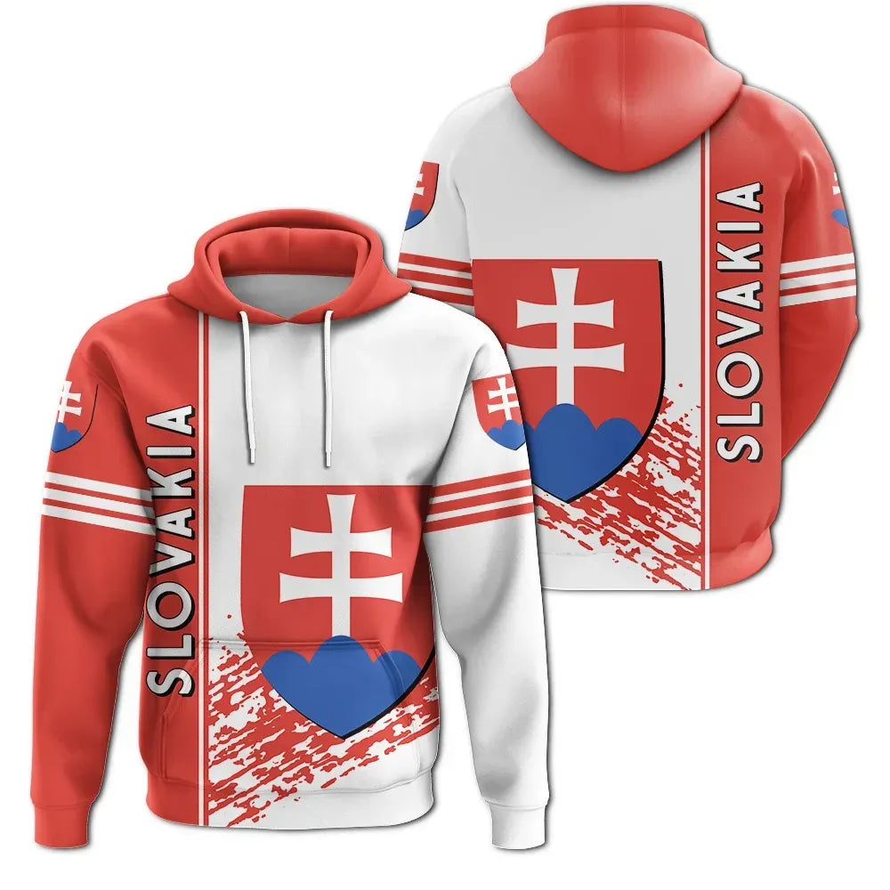 Slovakia Hoodie Coat Of Arms Quarter Style RLT13 - Wonder Print Shop