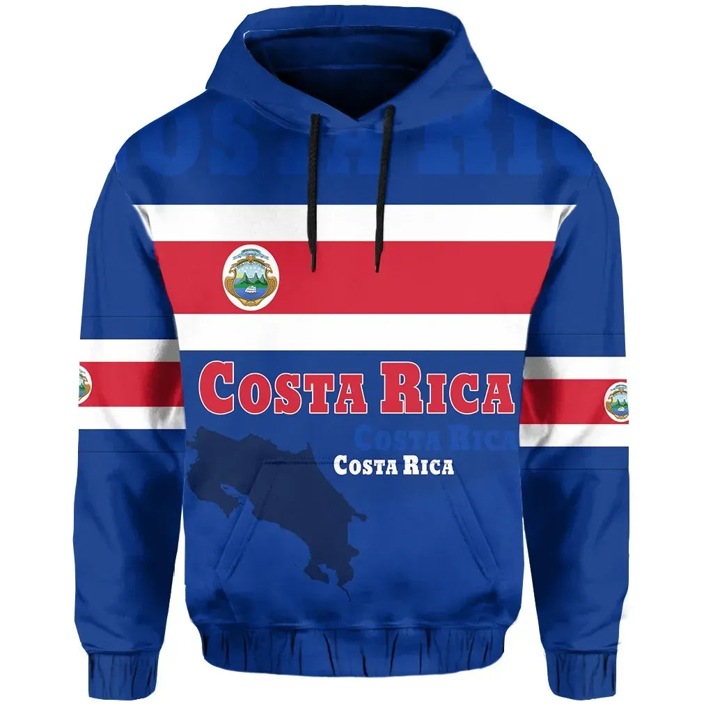 Costa Rica Hoodie Map RLT13 - Wonder Print Shop