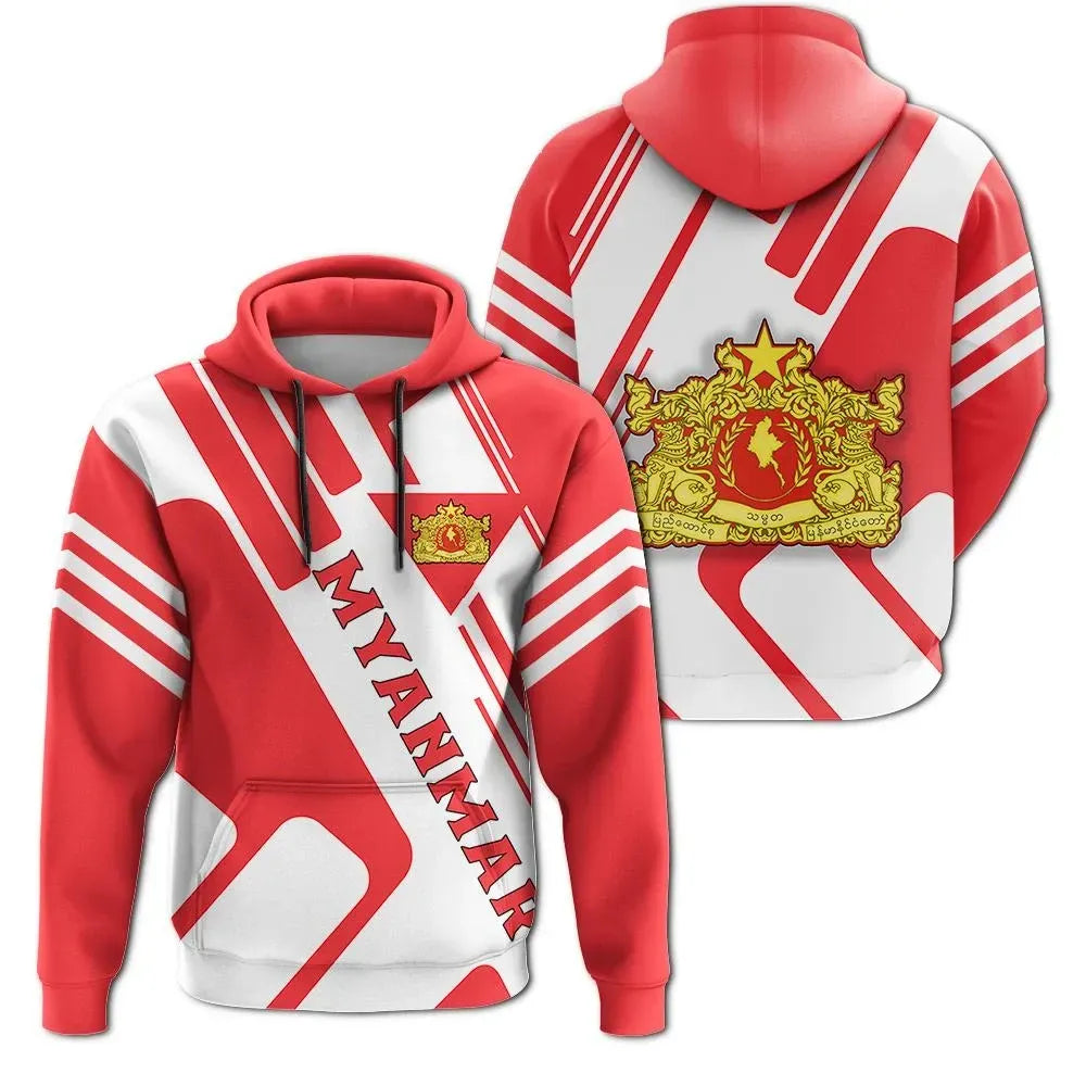 Myanmar Hoodie Coat Of Arms Rockie RLT7 - Wonder Print Shop