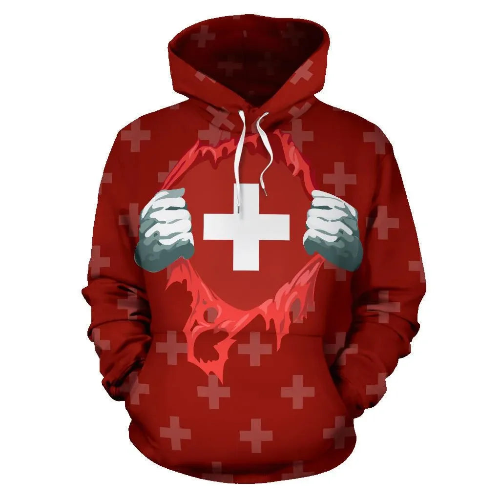 Switzerland Superhero Pullover Hoodie RLT13 - Wonder Print Shop