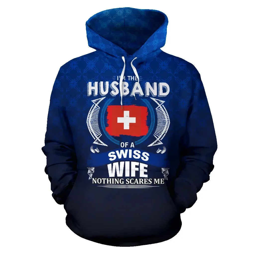 Switzerland The Husband Of A Swiss Wife Hoodie RLT13 - Wonder Print Shop