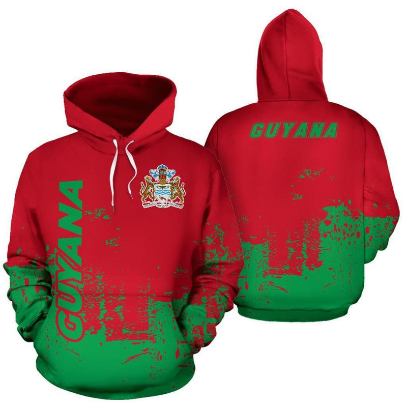 Guyana All Over Hoodie Smudge Style RLT8 - Wonder Print Shop