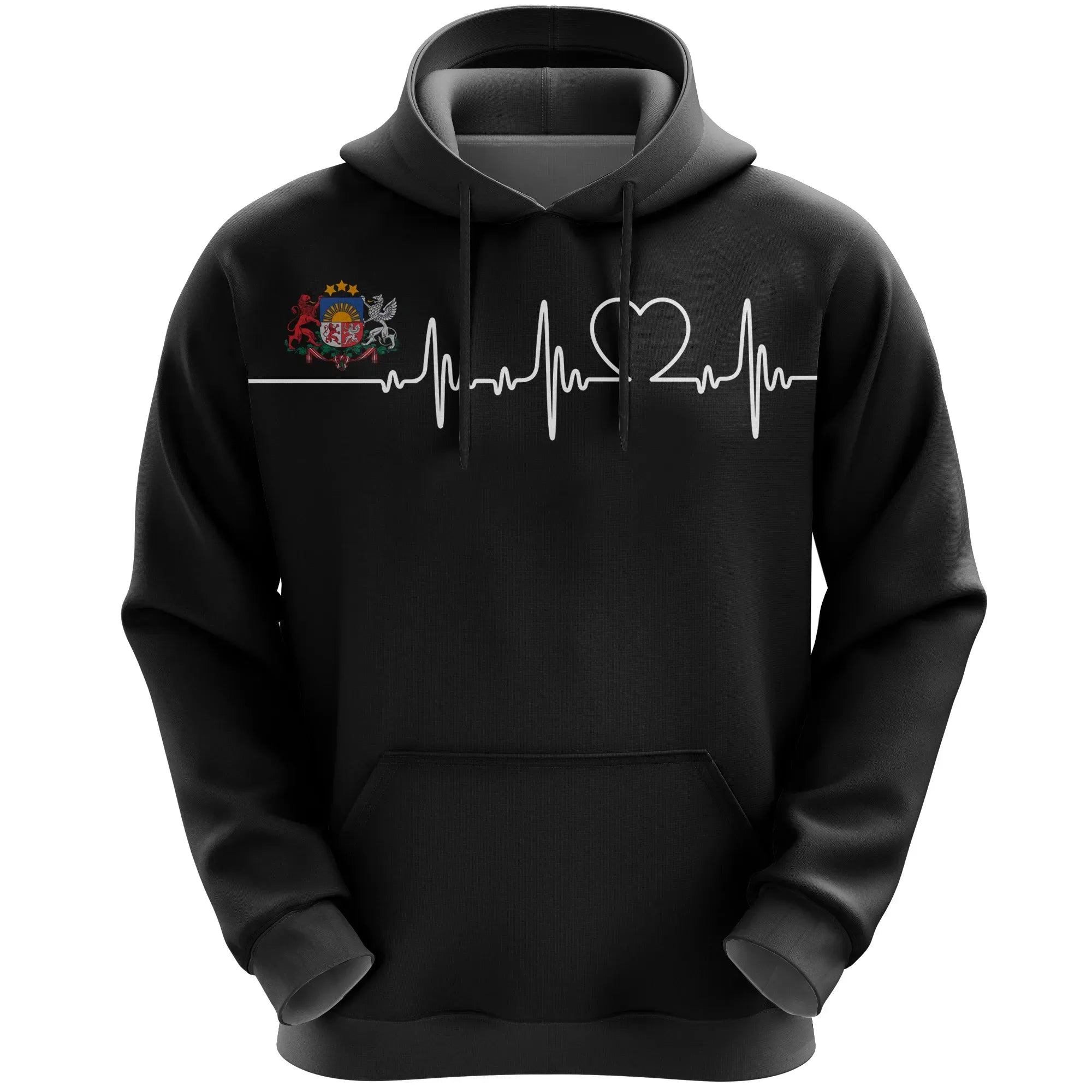 Latvia Hoodie Heartbeat RLT6 - Wonder Print Shop