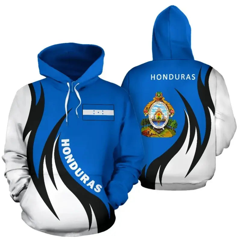 Honduras Hoodie Coat Of Arms Fire Style RLT8 - Wonder Print Shop