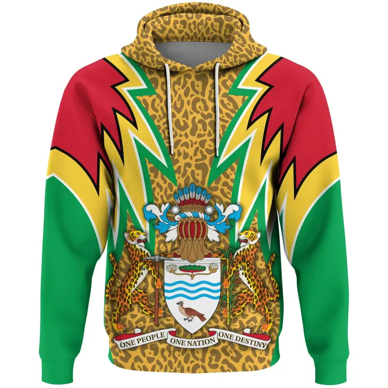 Guyana Hoodie Jaguars Coat of Arms RLT8 - Wonder Print Shop