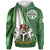 Nigeria Hoodie Nigerian Waving Flag With Coat Of Arms RLT8 - Wonder Print Shop